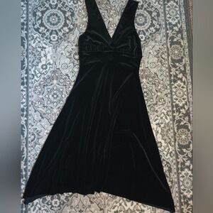 Necessary Objects Y2K Velvet Babydoll Dress S 0/XS Asymmetric Black Vamp Goth